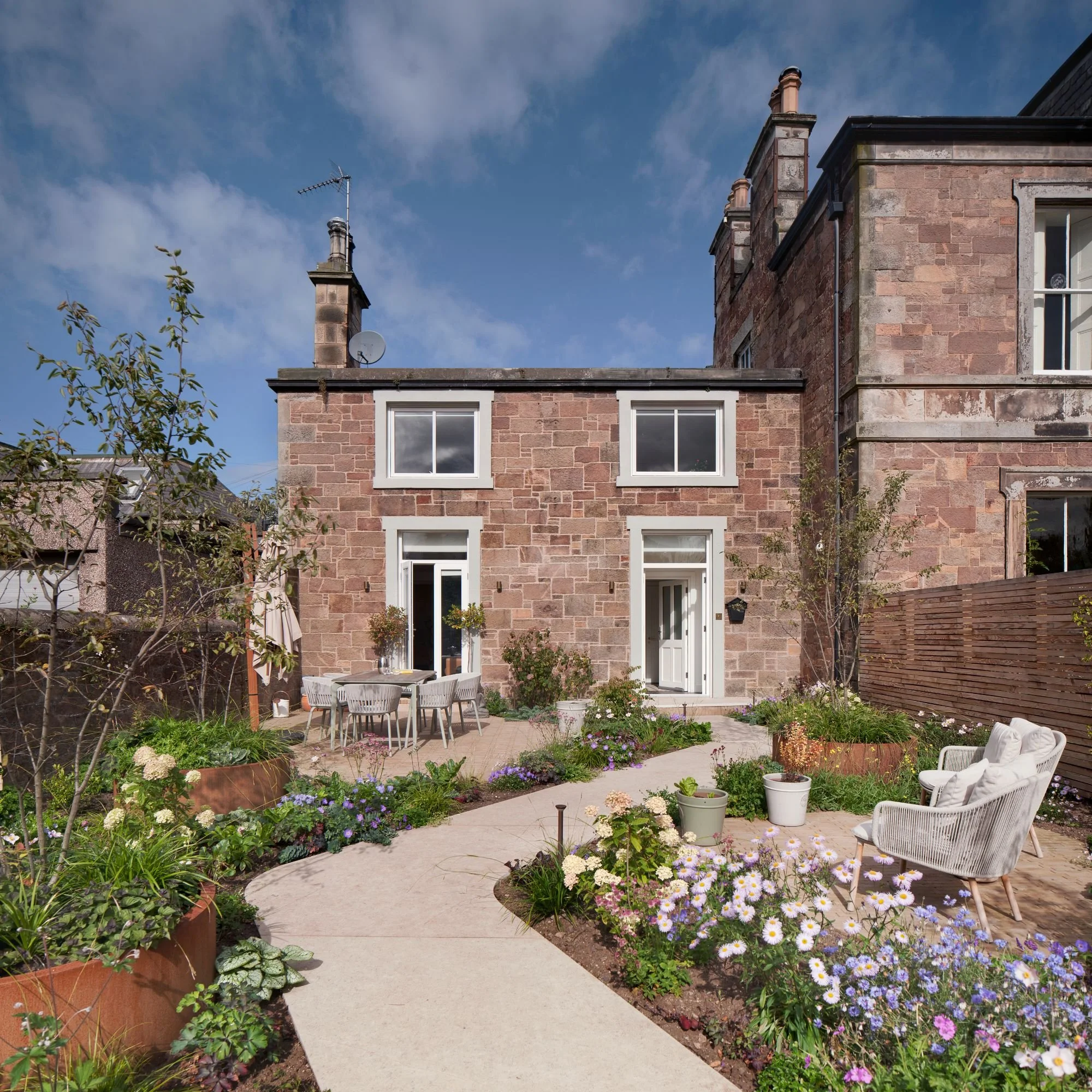 Renovated sandstone home on Link Road, North Berwick with landscaped garden, East Lothian